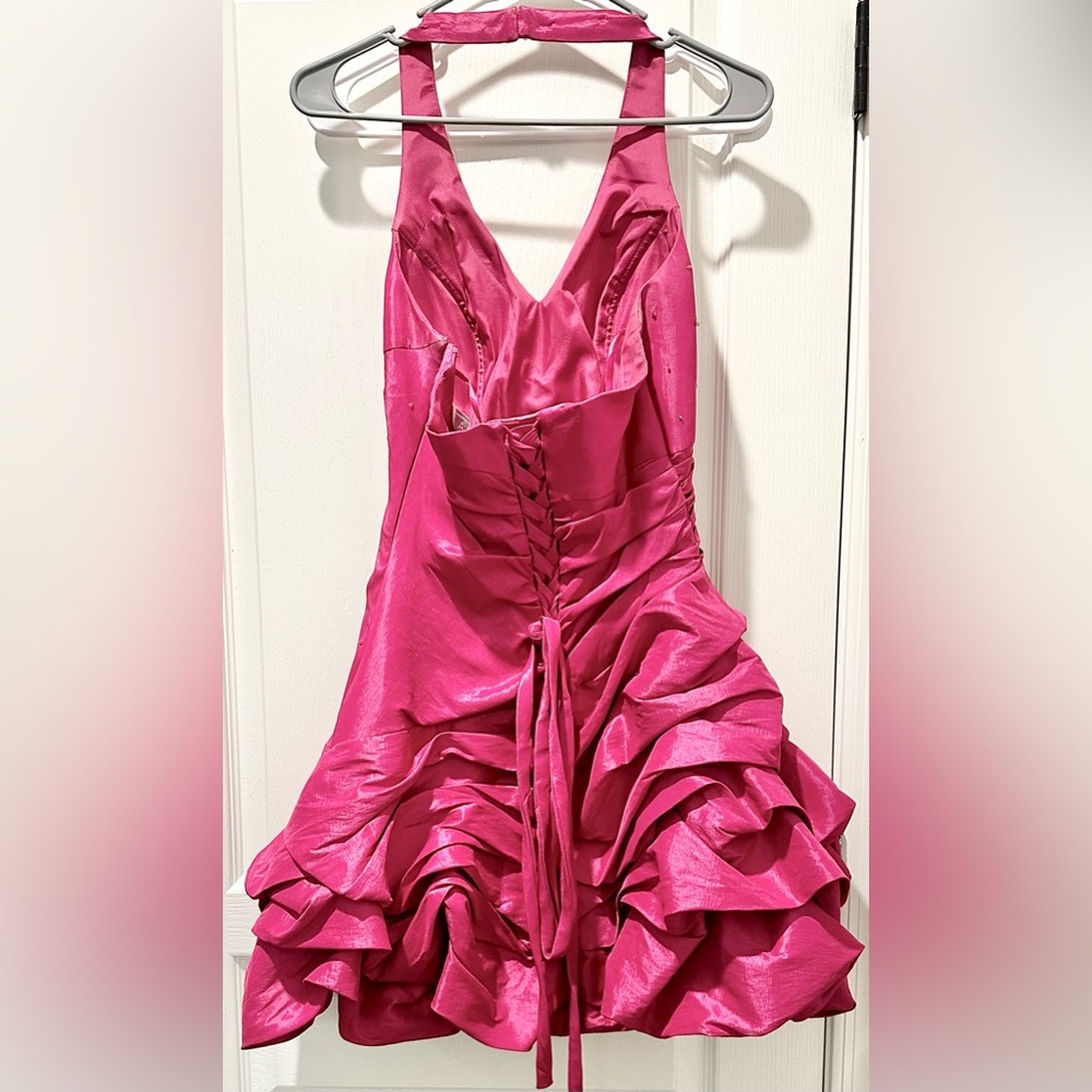 Reserved For Natlie only Cinderella Divine Embellished Halter Front Dress - Picture 3 of 6